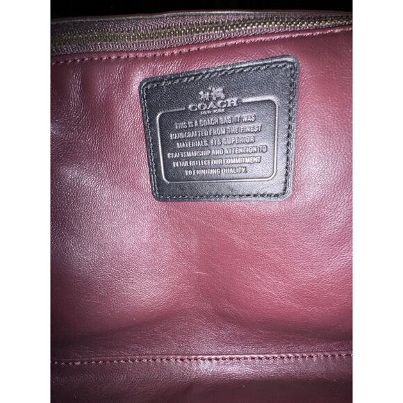 Coach Black Cherry Tea Rose Top Handle Bag Deep plum / Oxblood Leather - Picture 3 of 11